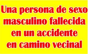 Una persona fallecida en un accidente en camino vecinal