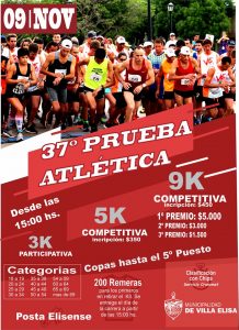 Mes aniversario de Villa Elisa, 37º prueba atlética de la ciudad