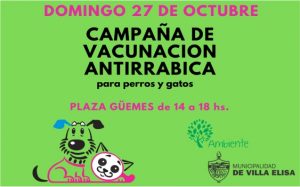 Campaña de vacunación antirrábica en Villa Elisa
