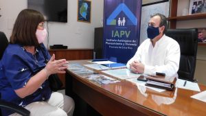 Lambert se reunió con Bisogni para conocer el avance en el proyecto de viviendas del IAPV