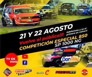Competición Especial 850 correrá Con público y con TV en vivo