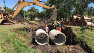 En zona del Polideportivo, iniciará la obra de desagües financiada por CAFESG