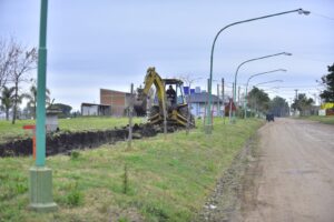 Inició la construcción de veredas en la nueva plaza de calle Pueyrredón