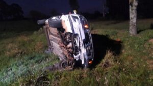 VUELCO SIN LESIONADOS EN EL KM 169 DE LA AUTOVÍA