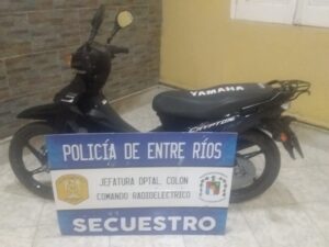 En pocas horas se recuperó una moto que había sido sustraída en Colón
