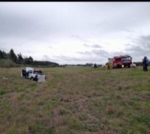 Despiste y vuelco en el km 183 de la Autovía Gervasio Artigas,Mujer de 75 años pierde la vida.