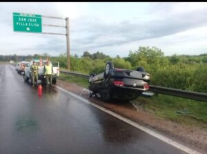 Vuelco  en el km 162 de la Autovía