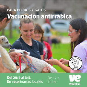 Se concretará una nueva campaña de vacunación antirrábica en Villa Elisa