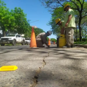 Se comenzó a demarcar la ciclovía sobre Avenida Urquiza