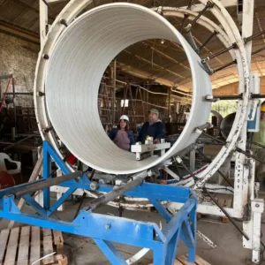 Se construyen los tubos para el desagüe de Bv. Rieter