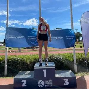 La elisense Milagros Orcellet se destacó consagrándose campeona nacional en salto triple en los Juegos Nacionales Evita