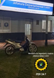 Ubajay: Personal Policial recuperó Motovehículo sustraído