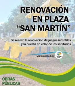 1° DE  MAYO : RENOVACIÓN EN PLAZA SAN MARTÍN