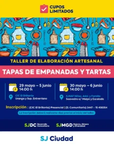 Talleres semanales de Elaboración Artesanal de Panificados en San José