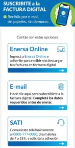 La Clarita: Enersa solicita a los usuarios que gestionen su modalidad de factura