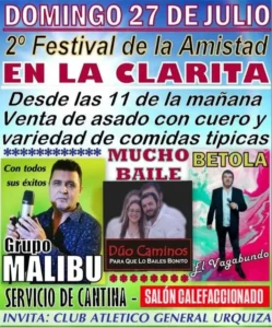 Se viene el 2° Festival de la Amistad en La Clarita
