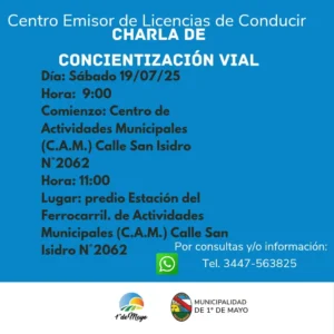 Charla de Concientización Vial en 1° de Mayo