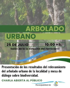 Reunión abierta sobre arbolado urbano en 1° de Mayo