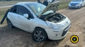 Vuelco de un automóvil en Ruta Nacional 14