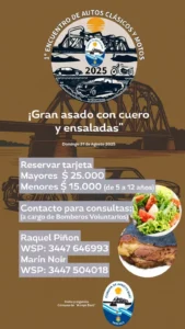 Arroyo Barú: Asado con cuero en el Encuentro de Autos Antiguos y Motos