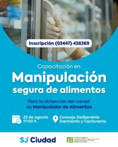 San José: Nueva capacitación en Manipulación Segura de Alimentos