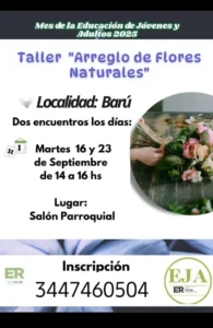 Taller de Arreglo de Flores Naturales en Arroyo Barú