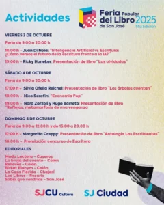San José vivirá del 3 al 5 de octubre la 5° Feria Popular del Libro