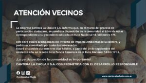 Cantera la Chola II S.A. Comprometida con el desarrollo responsable