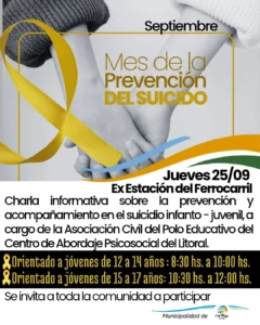 Charla sobre Prevención del Suicidio Infanto-Juvenil en Primero De Mayo