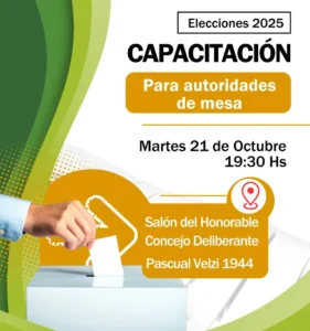 1° de Mayo: Capacitación para Autoridades de Mesa