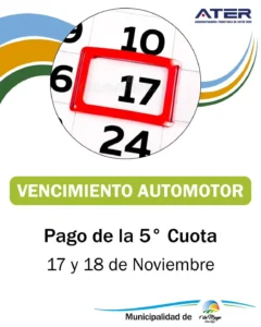 1° de Mayo: Pago del Impuesto Automotor – ATER