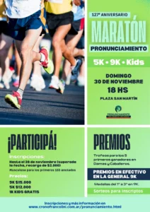 Maratón 127° Aniversario de Pronunciamiento: Últimos Preparativos para una Nueva Edición