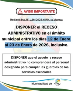 1° de Mayo: AVISO A LA COMUNIDAD