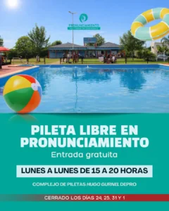 Pronunciamiento: Habilitación de la Pileta Libre para el disfrute de la comunidad