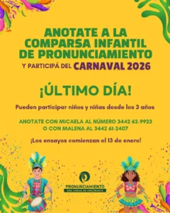 Último día de inscripción para la Comparsa Infantil de Pronunciamiento