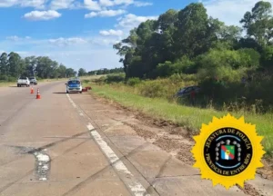 Despiste vehicular con personas lesionadas en la Autovía Gervasio Artigas km 160