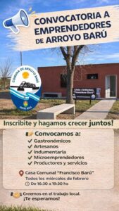 Convocatoria a emprendedores de Arroyo Barú