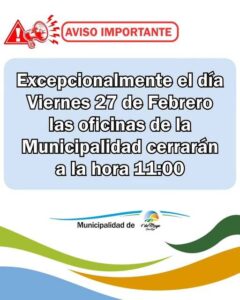 Aviso a la comunidad de 1º De Mayo