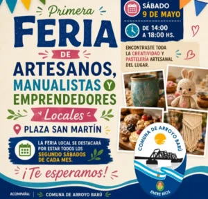 LLEGA LA PRIMERA FERIA DE ARTESANOS, MANUALISTAS Y EMPRENDEDORES EN ARROYO BARÚ