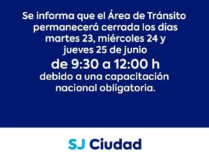 Tránsito San José: Cerrado por capacitación