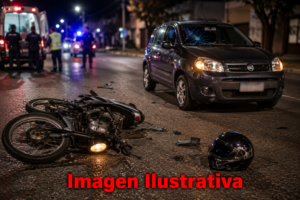 Siniestro vial en San José: joven motociclista herido
