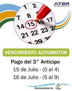 Habilitaron el pago del tercer anticipo Automotor ATER