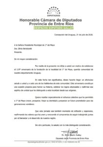 Silvio Gallay saludó a 1° de Mayo por su aniversario